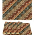 thumbnail image 1 of Boho Placemat Table Mat Washable Kitchen Heat Resistant Non-Slip Linen Place Mats for Dining Table Party Decoration Set of 4, 12x18 Inch, 1 of 1