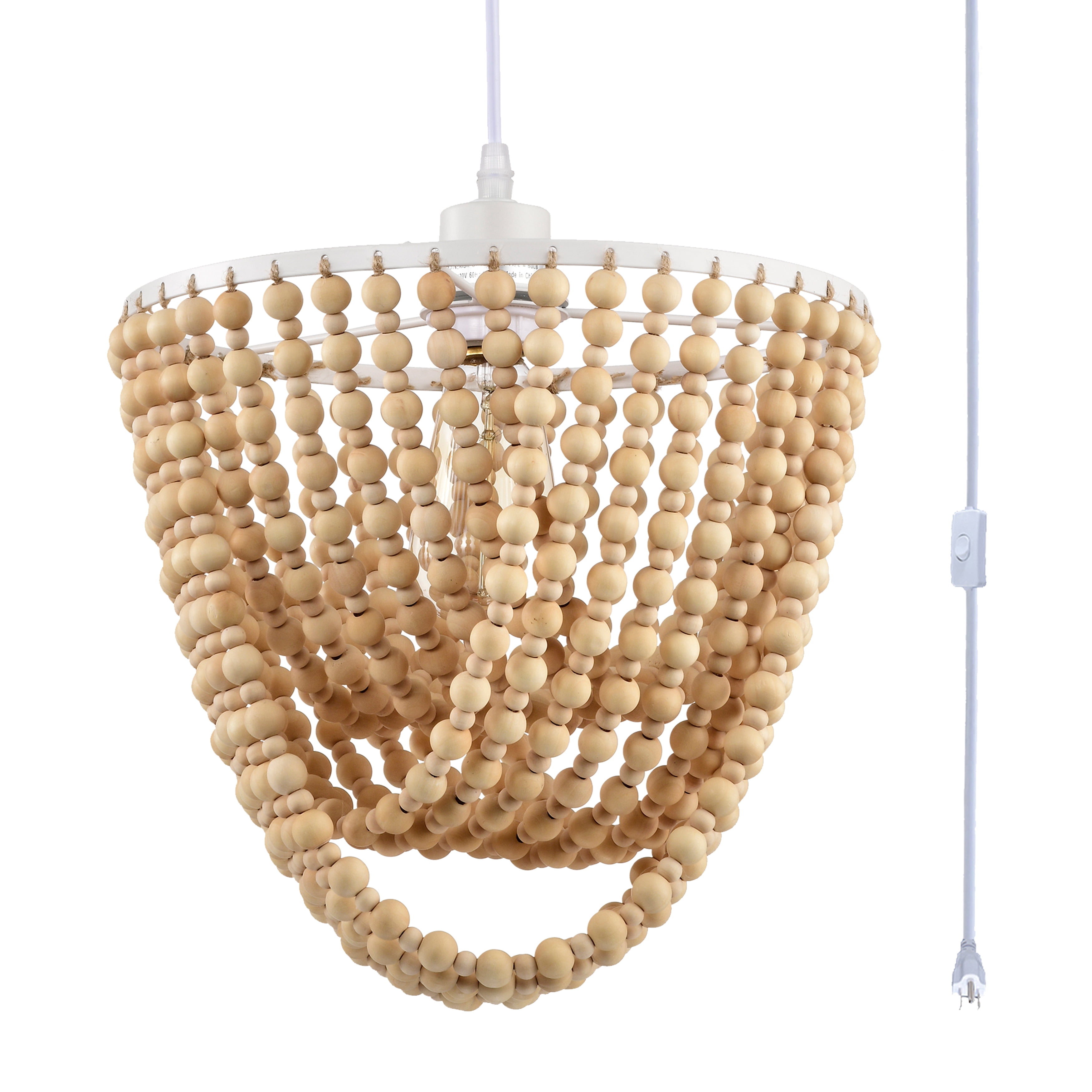 Boho Plug in Pendant Light Fixtures Ceiling 1Light Farmhouse