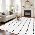 thumbnail image 1 of Boho Polka Area Rugs 5x7 ft Dot Stripes Geometric Black White Washable Rug Non Slip Indoor Carpet Absorbent Floor Mat for Living Room Bedroom Dining Room, 1 of 9
