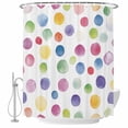 thumbnail image 1 of Boho Polka Dots Shower Curtain Set - Small 36" x 72" Washable Bathtub Curtain with 12 Hooks, Ombre Purple Blue Pink Green Watercolor Waterproof Fabric Stall Shower Curtains for Bathroom Décor, 1 of 6