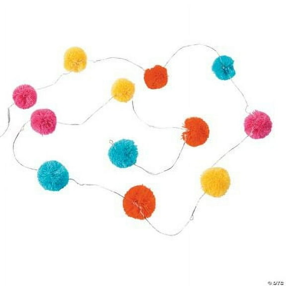 Boho Pom-Pom LED String Lights - Party Supplies - 1 Pieces