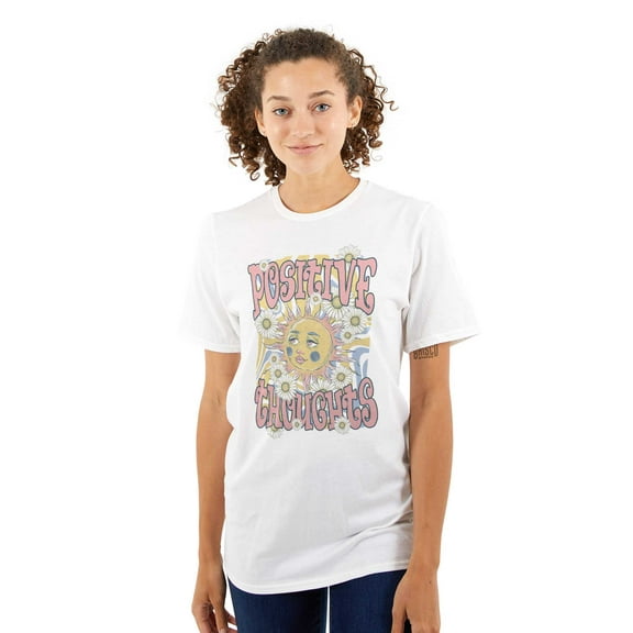Boho Positive Thoughts Celestial Sun Women's Plus Size Graphic Tee Brisco Brands 5X