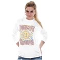 thumbnail image 1 of Boho Positive Thoughts Celestial Sun Women Plus Size Long Sleeve Graphic Tee Brisco Brands 2X, 1 of 5