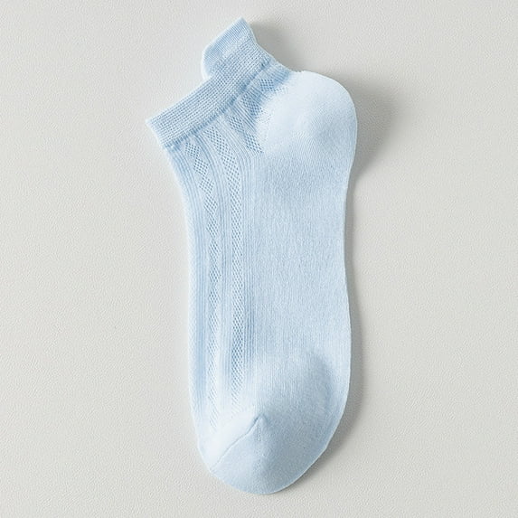 Boho Print Ankle Socks | 5-Pack Colorful Socks for Teens, Gym & Casual Outfits Under 1$, Hontri 1 Pair Women Socks Hollow Out Mesh Thin No Odor , Blue, One Size