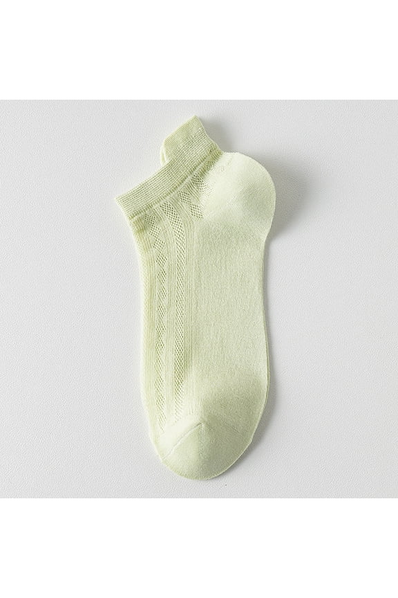 Boho Print Ankle Socks | 5-Pack Colorful Socks for Teens, Gym & Casual Outfits Under 5$, Hontri 1 Pair Women Socks Hollow Out Mesh Thin No Odor , Green, One Size