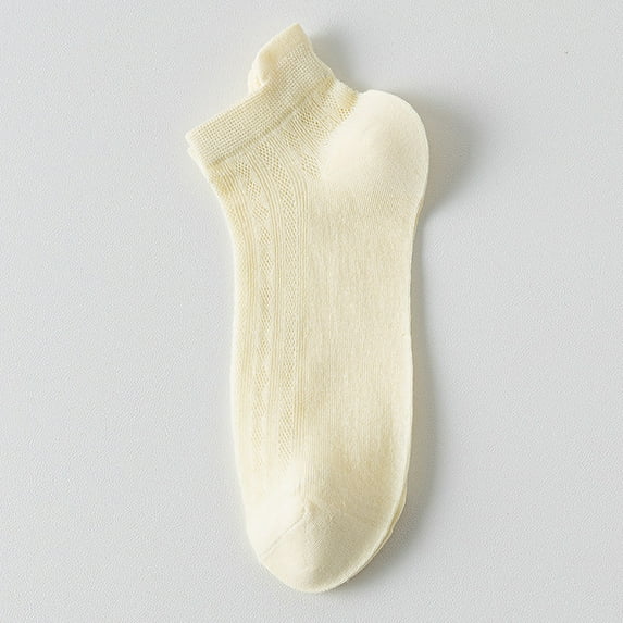 Boho Print Ankle Socks | 5-Pack Colorful Socks for Teens, Gym & Casual Outfits Under 5$, Hontri 1 Pair Women Socks Hollow Out Mesh Thin No Odor , Yellow, One Size