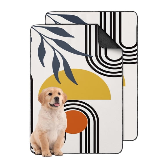 Boho Print Pet Potty Pads Washable, 24x36 Inch Reusable Training Mat with Non-Skid Base, Quick-Dry Housebreaking Pad for Indoor Use on Tile Floors and in Pet Crates