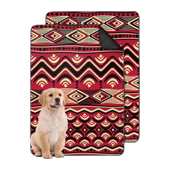 Boho Print Washable Pet Pad, Large 24x36 Inch Reusable Training Mat with Non-Skid Backing, Highly Absorbent Dog Mat for Crate Training