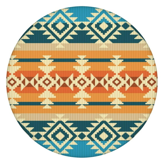 Boho Print Waterproof Tablecloth with Elastic Hem, Oxford Fabric Fits 45-52", Perfect for Picnics, Parties, and Camping Trips