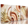 thumbnail image 1 of Boho Prints Canvas Abstract Wall Art Pink Gold Trees Ring Detail Print Gold Leaf Bontanical Art Terracotta Minimalist Art, Natural Artwork For Living Room Bathroom Bedroom Wall Decor 12"x16", 1 of 13