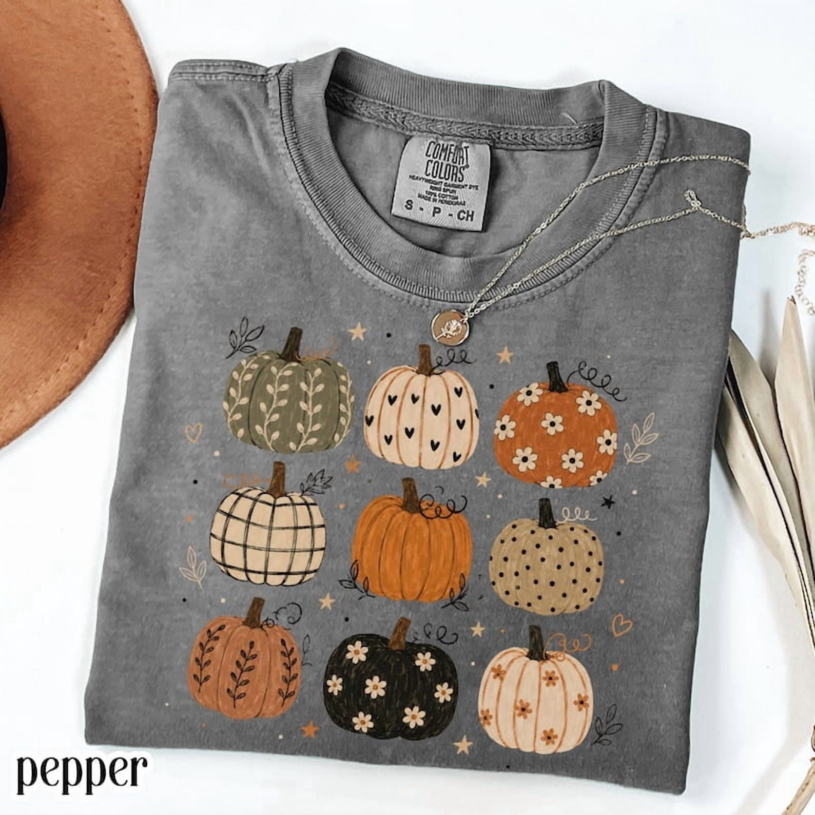 Atum Pattern Boho Pumpkin Shirt, Cute Fall Pumpkin Pattern Tee - Walmart.com