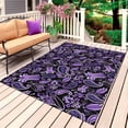thumbnail image 1 of Boho Purple Floral Outdoor Rug 4x6 Ft, Non Slip Washable Area Rug, Farmhouse Botanical Vintage Paisley Flower Patio Rugs Carpet Runner, Large Floor Mat for Indoor/Outdoor Deck Porch Camping, 1 of 8