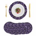 thumbnail image 1 of Boho Purple Floral Round 13 Inch Placemats Set of 6, Farmhouse Botanical Vintage Paisley Flower HeatResistant Non Slip Place Mats for Dining Table, Wipeable Kitchen Table Mats for Housewarming, 1 of 9