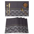 thumbnail image 1 of Boho Purple Flower Placemats Set of 8, Abstract Bohemia Pesley Floral Placemats for Dining Table, Place Mats for Kitchen Tabletop, Waterproof Wipeable Dining Table Mats Set, 1 of 9