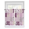 thumbnail image 1 of Boho Purple Flowers Bathroom Window Curtain, Spring Floral Botanical Patchwork Vintage Light Filtering Coffee Kitchen Curtains, Bedroom Living Room Curtains 2 Panel 84"x45", 1 of 6