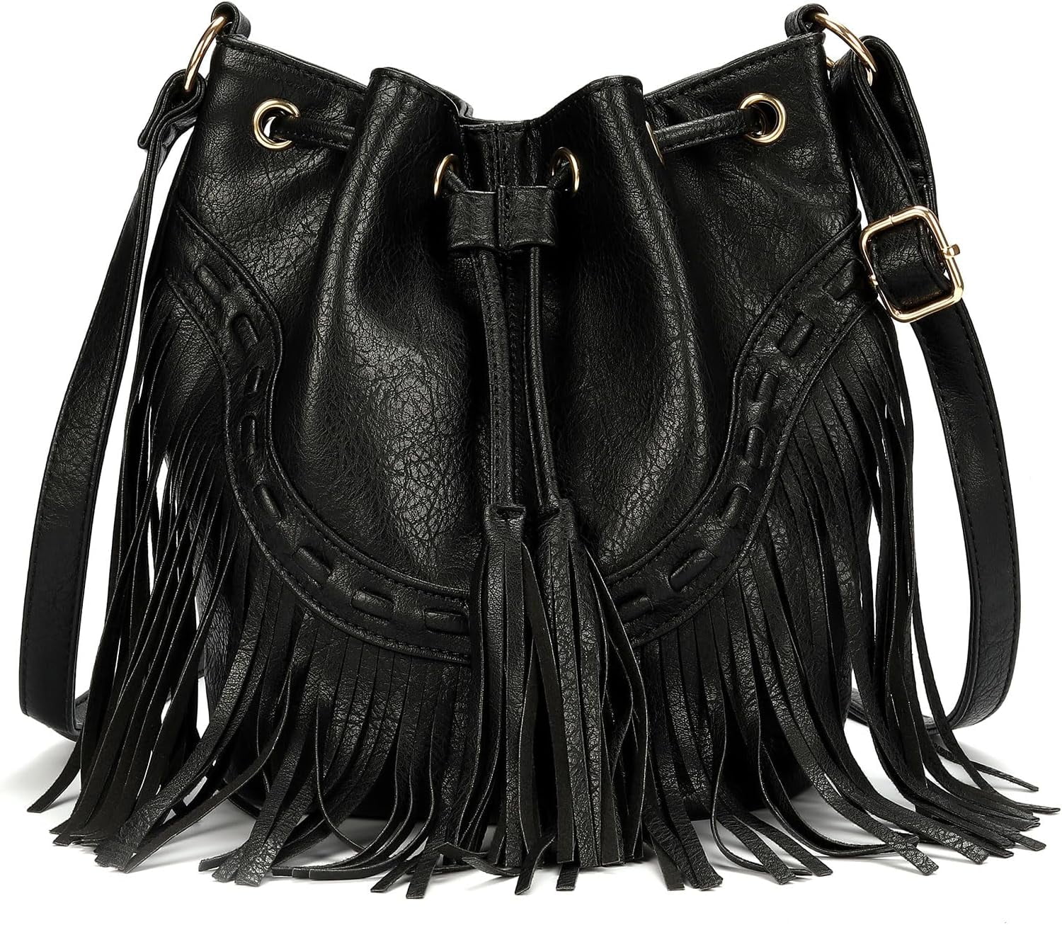 Boho Purses, Boho Bag, Black Fringe Purse, Western Purses for Women, Crossbody Bags for Women, Bucket Bags