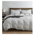 thumbnail image 1 of Boho Queen Bedding Set - White Textured Duvet Cover, 3-Piece Tufted with Zipper, 90x90", 2 Pillow Shams - All Season Microfiber, 1 of 8