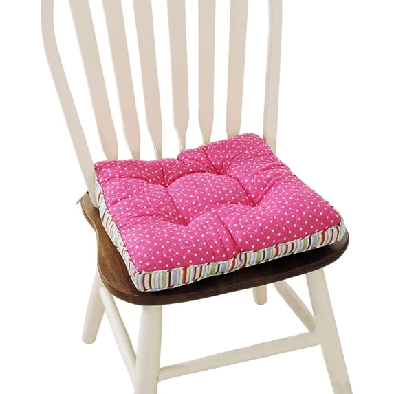 Boho Quilted Cotton Chair Cushion 16"x16"×2'' with Non-Slip Ties & Gripper Back - Machine Washable PP Filled Seat Pad for Dining, Kitchen, Office Chairs - Stylish Patchwork Design (Pattern A)