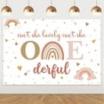 thumbnail image 1 of Boho Rainbow 1st Birthday Decorations for Girl, Isn’t She Lovely Isn't She Onederful Backdrop for Kids Birthday Supplies Kit, 1 of 6