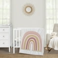 thumbnail image 1 of Sweet Jojo Designs Boho Rainbow Pink Beige and Taupe 3 Piece Mini Crib Bedding Set, 1 of 6