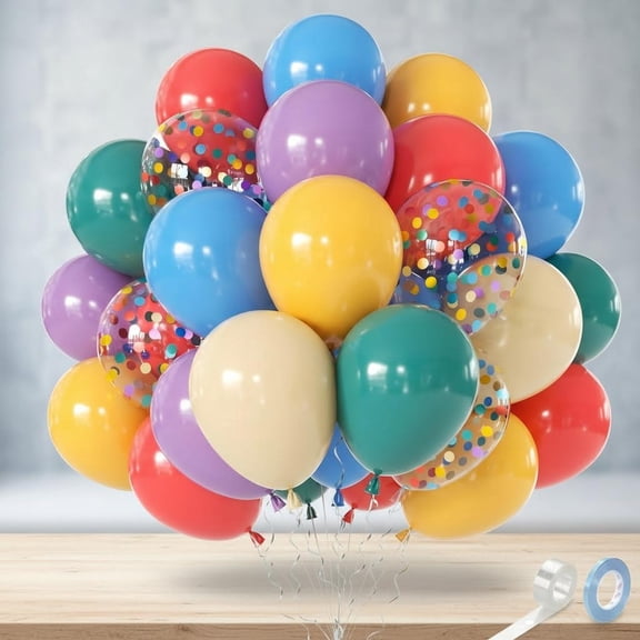 Boho Rainbow Balloons, Light Purple Blue Colorful Balloons Assorted Colors, Balloons for Vintage Birthday Easter Party Decorations