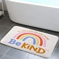 thumbnail image 1 of Boho Rainbow Bath Mat, If You Can Be Anything Be Kind Motivational Bath Rug, Non Slip Bathroom Rug, Bathroom Decor 17x29 Inch, 1 of 3