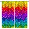 thumbnail image 1 of Boho Rainbow Color Curtains, Modern Retro Creative Colorful Fluid Pigment Abstract Art Prints Blackout Rod Pocket Window Treatments Drapes for Bedroom Living Room Kitchen52x84in, 1 of 1