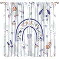 thumbnail image 1 of Boho Rainbow Curtains, Cute Cartoon Blue Rainbow Star Rocket Prints Blackout Rod Pocket Window Treatments Drapes for Baby Boy''s Room Living Room Nursery42x63in, 1 of 6