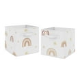 thumbnail image 1 of Sweet Jojo Designs Boho Rainbow Pink Yellow and Tan Fabric Storage Bins 2 Piece Set, 1 of 4
