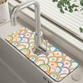 thumbnail image 1 of Boho Rainbow Hippie Floral Kitchen Sink Splash Guard Mat Absorbent Fast Drying Mat Faucet Draining Mat Sink Splash Guard Behind Faucet Drip Catcher for Kitchen Bathroom 5.5"×15", 1 of 6