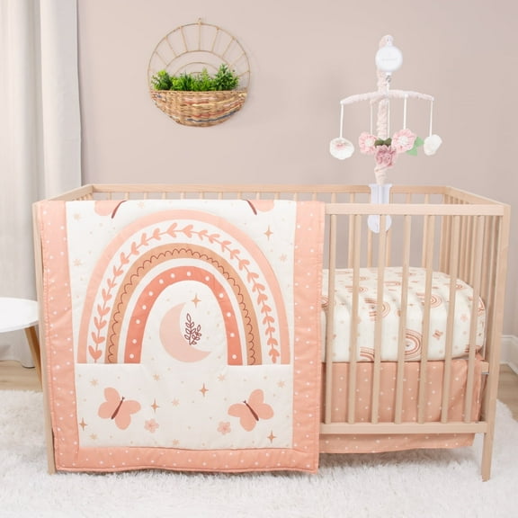 The Peanutshell Crib Bedding, Under the Stars Baby Crib Bedding Set & Stuffie Plush Toy, 4-Piece Set