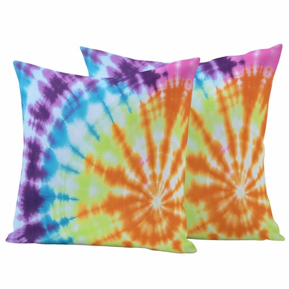 Boho Rainbow Outdoor Pillow Covers 26"x26" Set of 2, Abstract Gradient Orange Purple Turquoise Waterproof Throw Pillow Covers for Patio Furniture, Decorative Cushion Covers for Porch