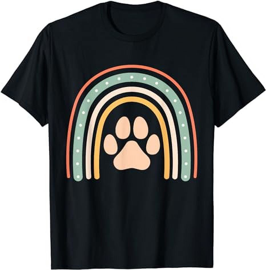 Boho Rainbow Paw Print Cat Dog TShirt