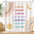 thumbnail image 1 of Boho Rainbow Quotes Shower Curtain Colorful Inspirational Positive Kids Teen Girls Abstract Moon Sun Fabric Home Bathroom Decor Waterproof Fabric 72Lx72W Inch with Plastic 12PCS Hooks, 1 of 6