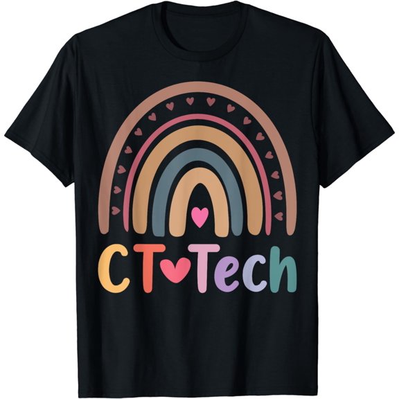 Boho Rainbow Radiology CT technologist Tee CT Tech Gifts T T-Shirt