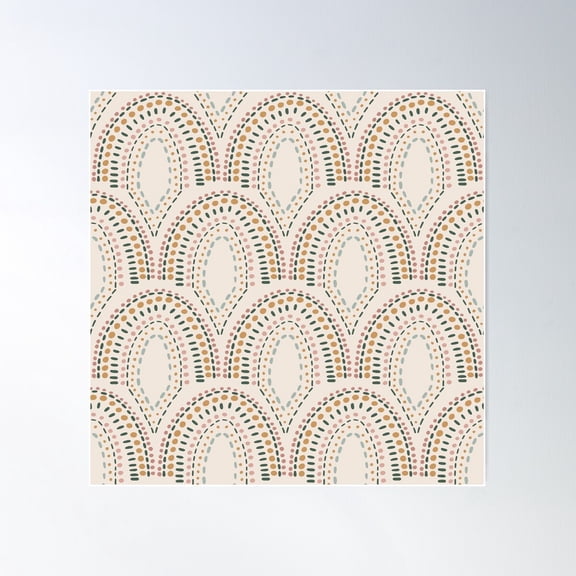 Boho Rainbow Scales Poster Wall Art, Modern Wall Decor For Living Room Bedroom, 16x16 UNFRAMED