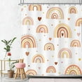thumbnail image 1 of Boho Rainbow Shower Curtain for Girl 72Wx72L Inch Kids Abstract Colorful Cartoon Love Heart Cute Lovely Watercolor Modern Shower Curtain Bathroom Set Bath Curtain Bathtub Accessories Home Decor, 1 of 6
