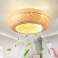 thumbnail image 1 of KAISITE 20" Metal Bohemian Flush Caged Ceiling Fans with Light Kit, 1 of 10