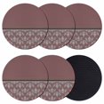 thumbnail image 1 of Boho Red Brown Flower Coasters Set of 6, Absorbent Coasters for Drinks, Abstract Bohemia Pesley Floral Coaster for Desk Coffee Table Protection, Home Decor House Warming Gifts 4", 1 of 8
