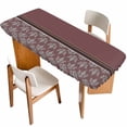 thumbnail image 1 of Boho Red Brown Flower Table Cloths for 8 Foot Rectangle Tables, Abstract Bohemia Pesley Floral Patio Waterproof Elastic Fitted Tablecloths, Washable Rectangular Table Cover for Camping, 1 of 8