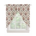 thumbnail image 1 of Boho Red Floral Swag Valances for Windows, Farmhouse Rustic Flower Leaf Plant Rod Pocket Sheer Valances for Large Windows, Swag Toppers Light Filtering for Kitchen Living Room 2 Panels 36''x63'', 1 of 6