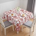 thumbnail image 1 of Boho Red Floral Table Cloth Waterproof Tablecloths, Vintage Farmhouse Paisley Plant Leaf Tablecloth Dining Table Cover for Kitchen Party Tabletop Outdoor, Square Tablecloth 60x60 Inch, 1 of 9