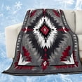 thumbnail image 1 of Boho Red Grey Cooling Blanket, Lightweight Breathable Summer Throw Blanket with Double Sided Cold Effect,Geometric Southwestern Retro Ethnic Picnic Beach Blankets Bed Sheet for Hot Sleepers 40"x60", 1 of 8