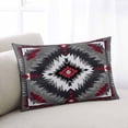 thumbnail image 1 of Boho Red Grey Queen Pillow Covers, Geometric Southwestern Retro Ethnic Soft Breathable Throw Pillow Cases with Invisible Zipper, Decorative Pillowcase Pillows Protectors for Sofa Bed Chair 20"x30", 1 of 9