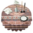 thumbnail image 1 of Boho Red Southwestern Ethnic Pattern Round Tablecloth 60"x60",Wrinkle Wipeable Table Cloth for Kitchen Dining Room Picnic Patio Party, 1 of 6