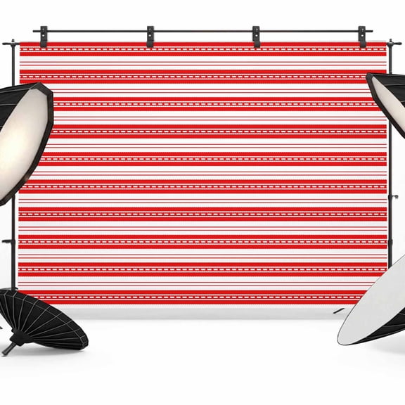 Boho Red Stripe Backdrop for Photography,Fabric Photo Background Backdrop,Abstract Geometric White Minimalist Photo Booth Background for Portrait Photoshoot Video Wedding Decoration Banner 7x5ft