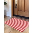 thumbnail image 1 of Boho Red Stripe Door Mat&nbsp;Indoor Outdoor Entrance, Non Slip Small Rug for Kitchen Bathroom Entryway Rug, Abstract Geometric White Minimalist Washable Doormat Floor Mat for Office 16x24 Inch, 1 of 8