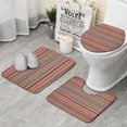 thumbnail image 1 of Boho Red Striped Ethnic Pattern Bathroom Rugs Sets 3 Piece,Toilet Cover Set,Absorbent Non Slip Bathroom Mats Sets with U-Shaped Contour Rug Toilet Rug Set, 1 of 5