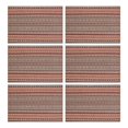thumbnail image 1 of Boho Red Striped Ethnic Pattern Summer Placemats Table Placemats Set Of 6-Linen Kitchen Washable Placemats Table Mats 11.8"x17.7" Non-Slip Heat Resistant, 1 of 5