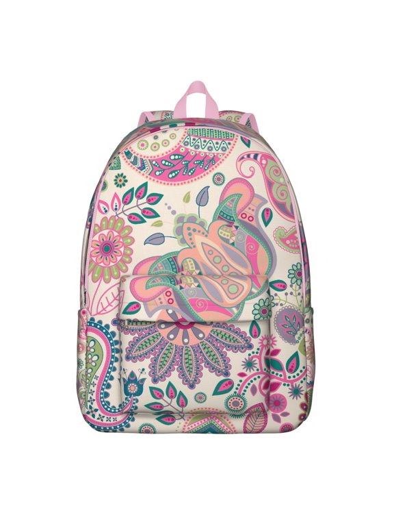 Boho Relaxed Paisley Backpack - Academic Adventure Bookbag with Organized Tech Zone, Durable Daily Use, Great Gift for Classmates